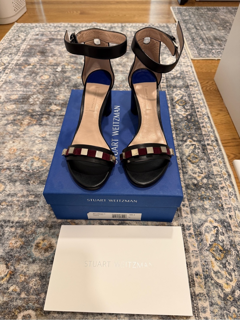New!!! Stuart Weitzman Meteorites 75 Black Sandals. Stunning. Size 8.5 M
